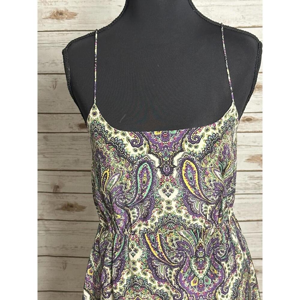 J.Crew boho chic multicolored paisley spaghetti strap silk slip dress Size 2 - Picture 6 of 6